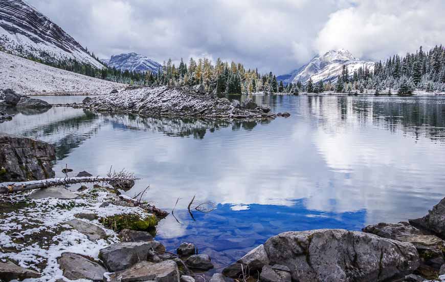 Chester Lake in mid-September after a snowfall