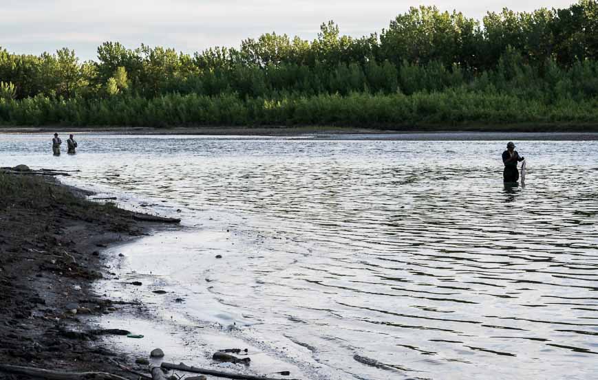 Fishing is popular on the Oldman River in Lethbridge