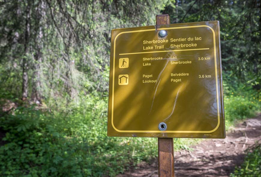 Signage with distances to Paget Lookout at the start of the trail