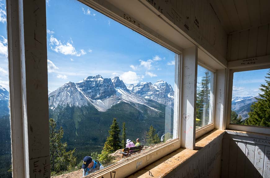 Views from inside Paget Lookout