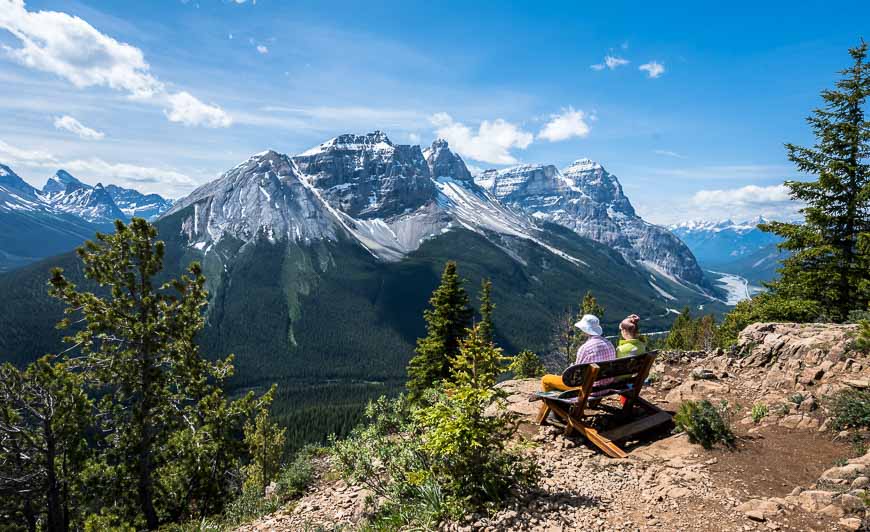 A well-placed bench with a view outside Paget Lookout