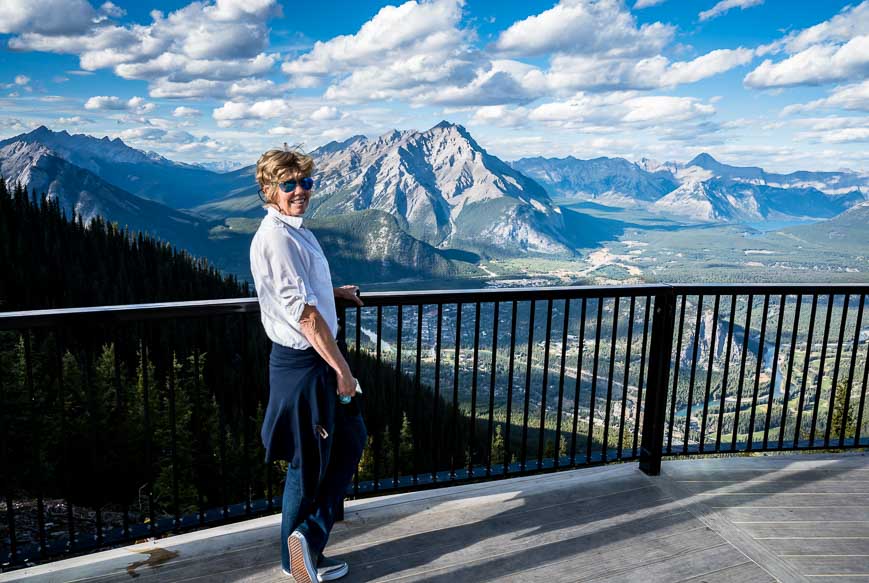 Me enjoying the view from one of the observation decks t the top of the Banff Gondola