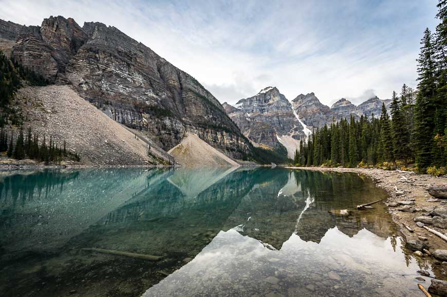 The Larch Valley hike starts beside Moraine Lake