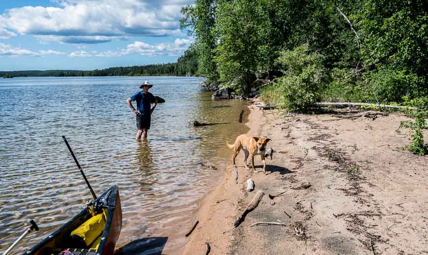 We found a sandy beach on the second day of canoeing