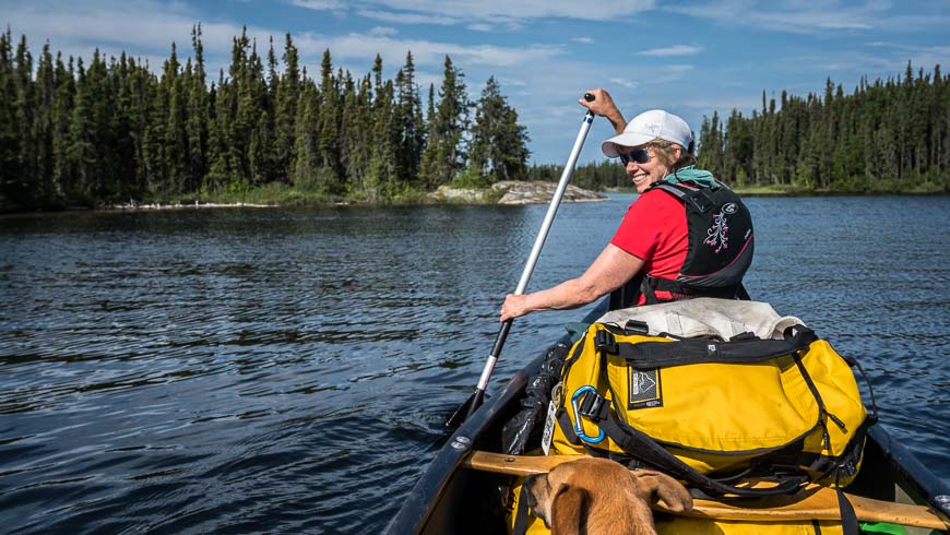 Exploring the islands near Creswell Bay on our Reindeer Lake canoe trip