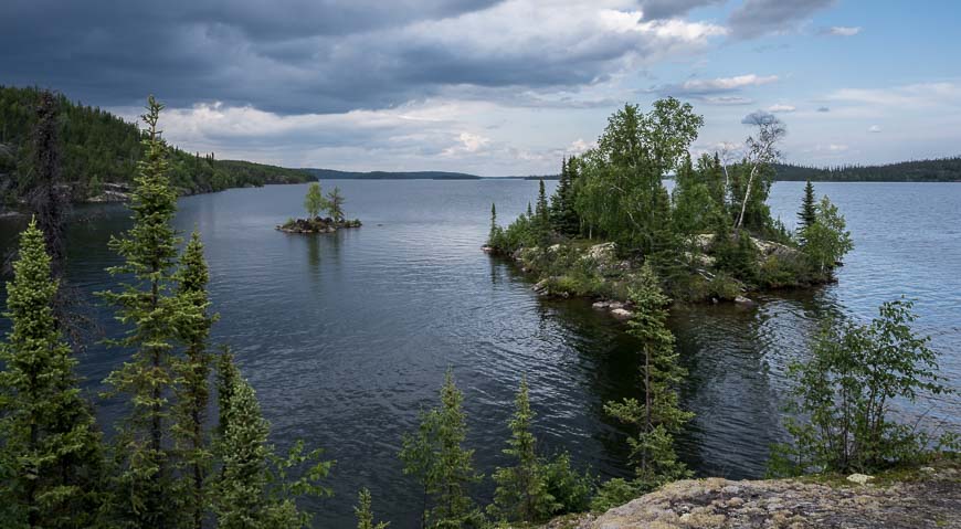 On our canoe trip in Canada our campsite on the last night had the best view