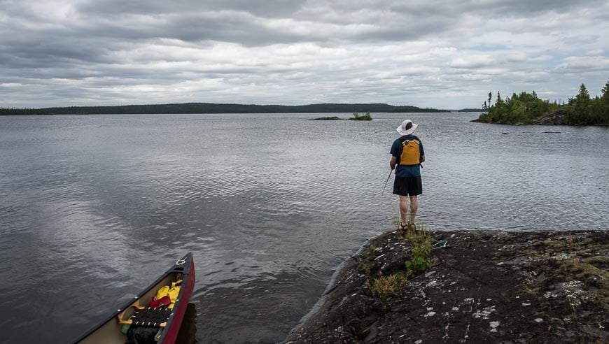 On this canoe trip in Canada John caught eating sized pike on the third cast