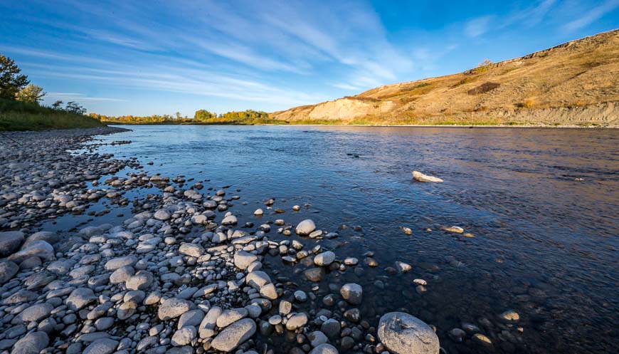 Very peaceful walking early in the morning beside the Bow River