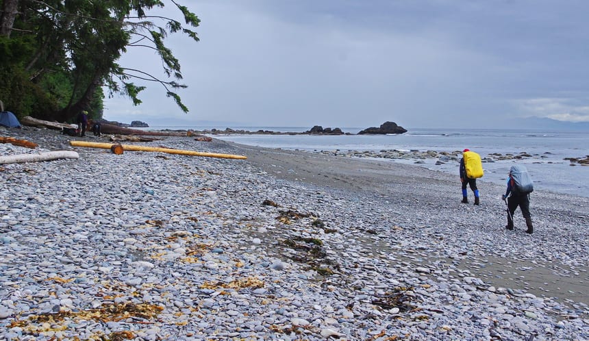 A beautiful beach section on the Juan de Fuca Trail