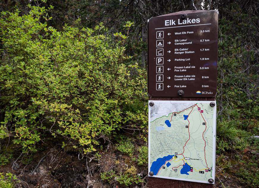 Signage with distances for Petain Falls