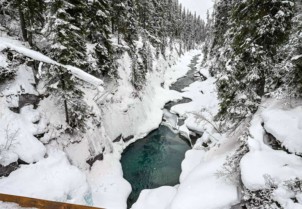 Looking down Numa Creek in winter