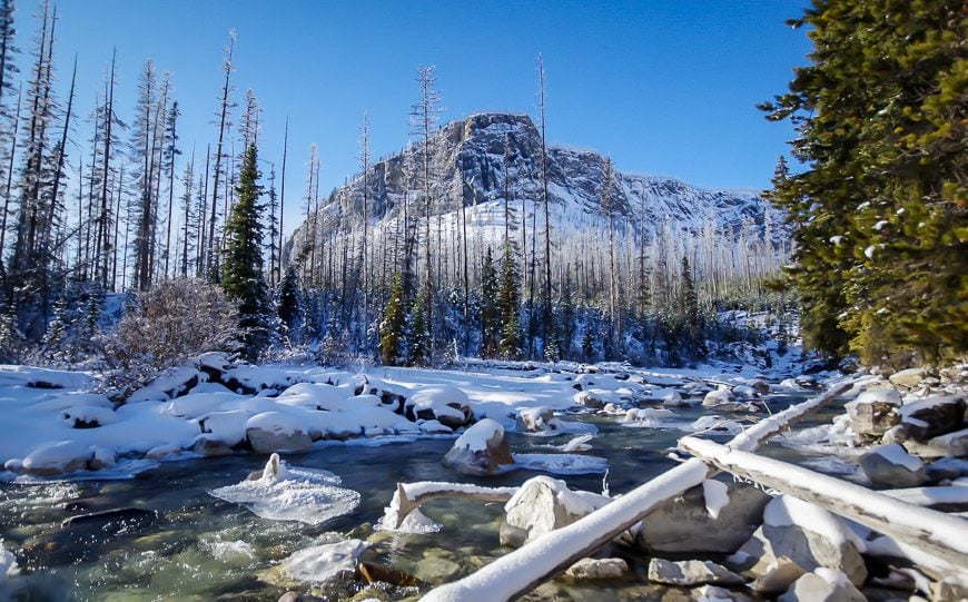 A scenic stop near Marble Canton in Kootenay National Park