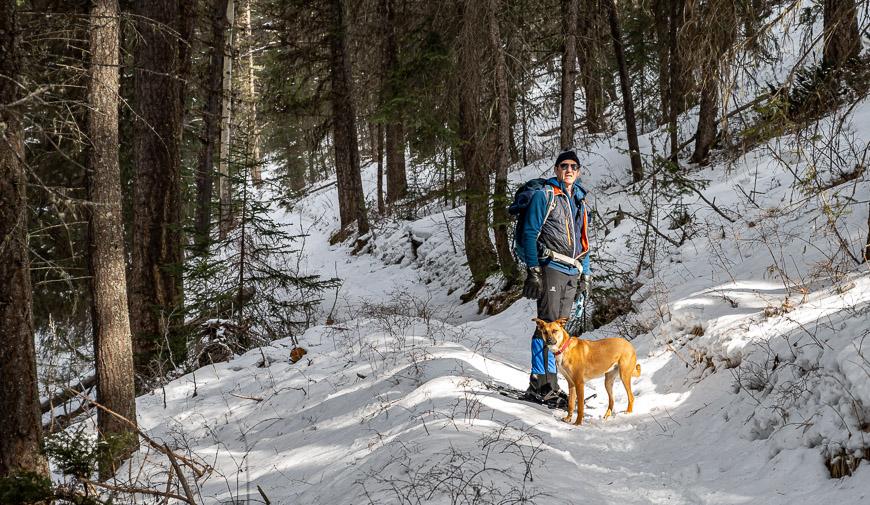 We have the Dog Lake trail to ourselves on a weekday morning