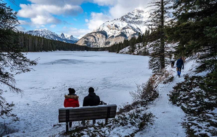 Easy walking around Johnson Lake in Banff National Park