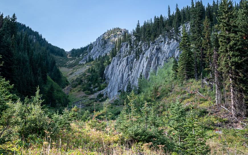 A really pretty section just before we drop into the forest on the way to Lower Elk Lake