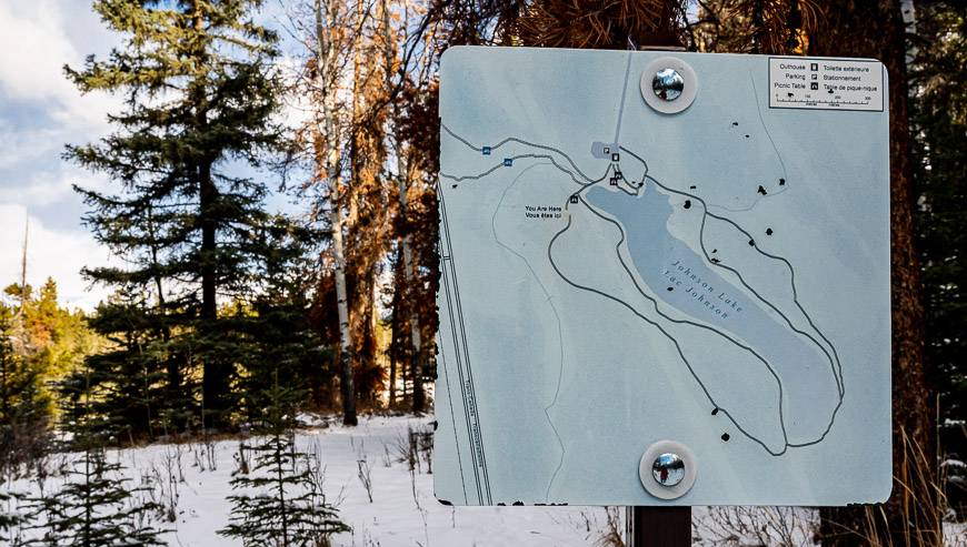 The trail around Johnson Lake is easy to follow