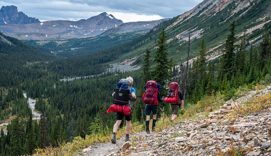 On the Tonquin Valley trail great views out of Portal trailhead in short order