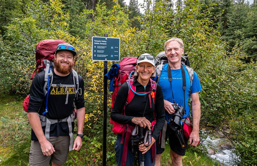 We started the Tonquin Valley Trail at the Portal Creek Trailhead - located on the road up to Marmot Basin