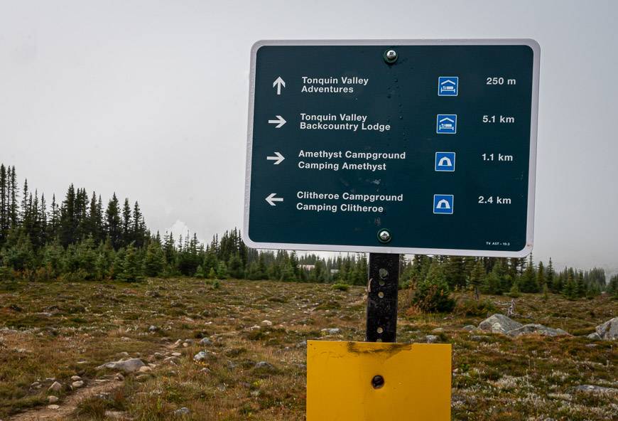Hard to get lost on the Tonquin Valley Trail with so much signage