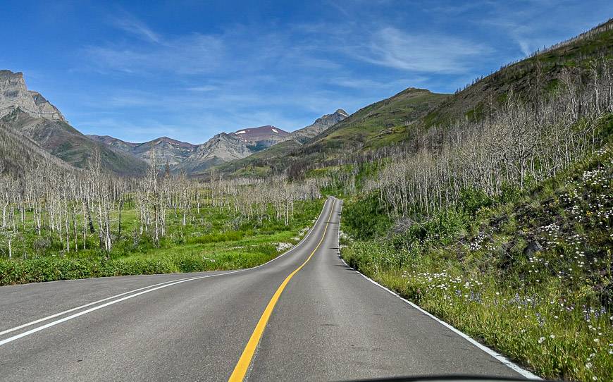A beautiful drive via the Red Rock Parkway to many Waterton hikes