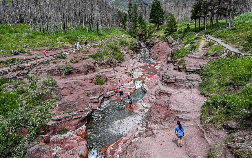 The Goat Lake hike starts at Red Rock Canyon