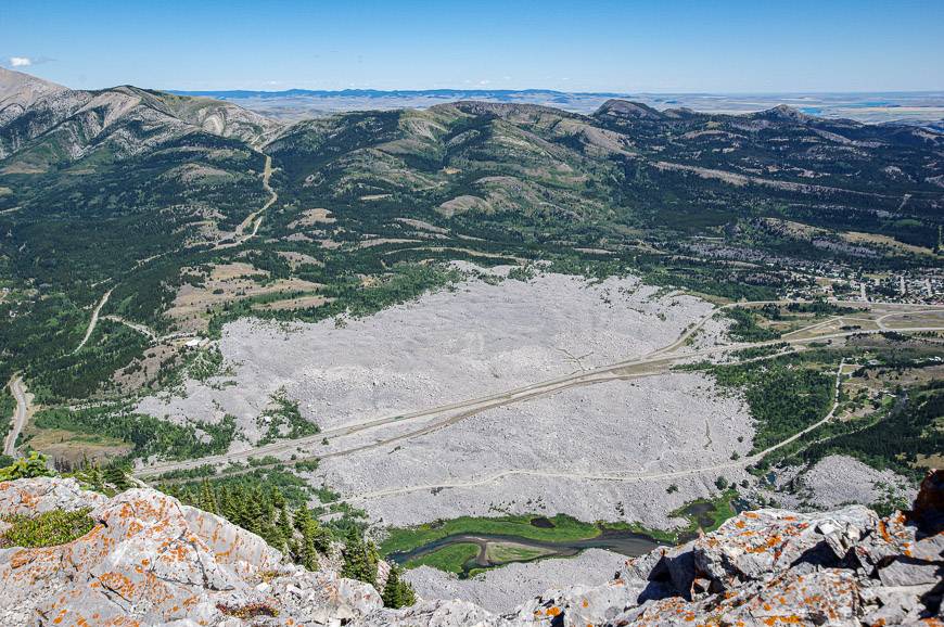 Looking at the devastation the Frank Slide caused - that's the highway through the middle of it