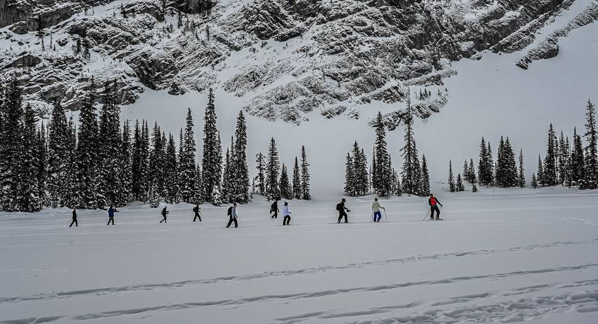 A socially-distanced snowshoe across the lake