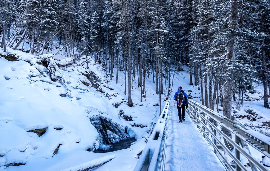 The turnoff to Rawson Lake is shortly after this bridge