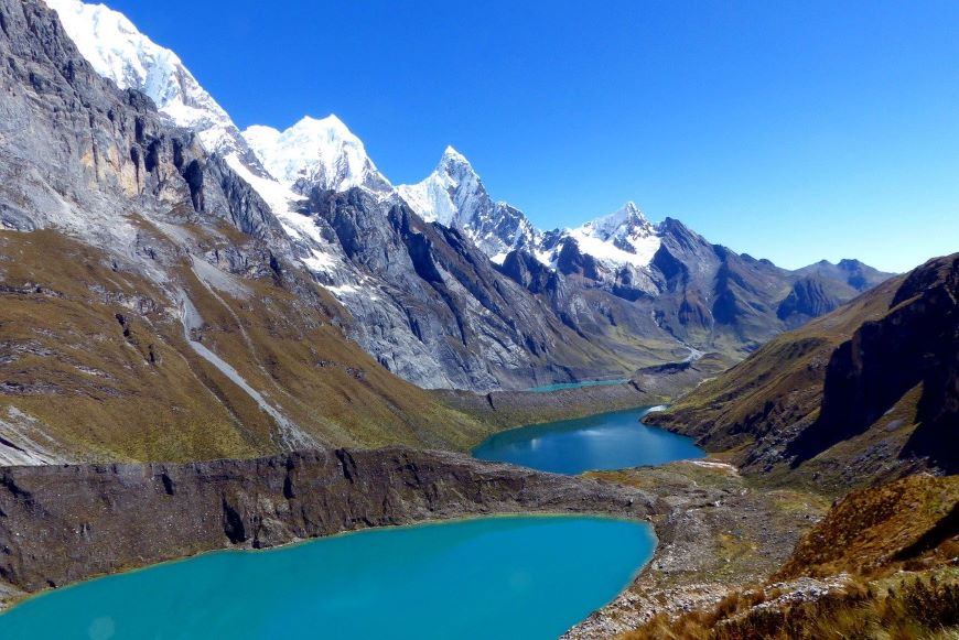Unique Peru experiences include trekking in the mountains in the Huayhuash area