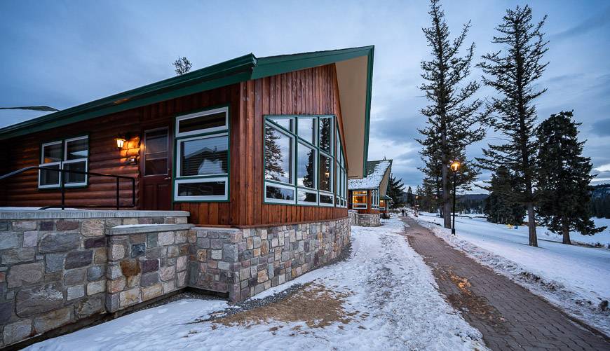 My cabin at the Fairmont Jasper Park Lodge with a view of Lac Beauvert