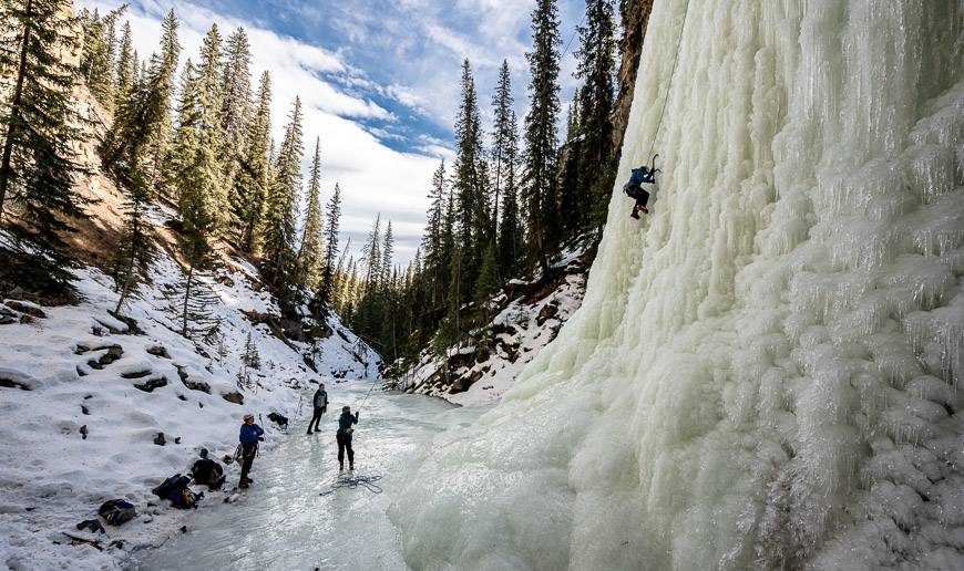 Hike up a frozen creek to get to Isaac's Wet Dream