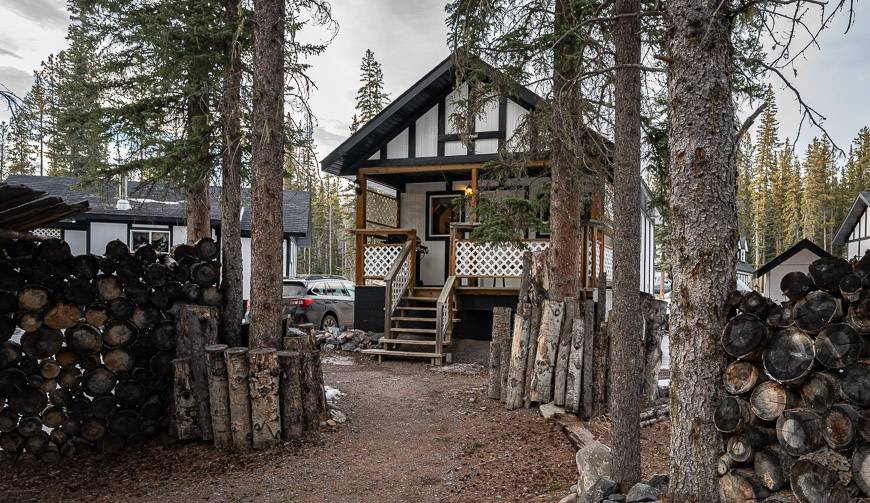 A view of our cottage from the fire pit area