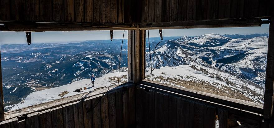 Views from inside the Cameron Fire Lookout 
