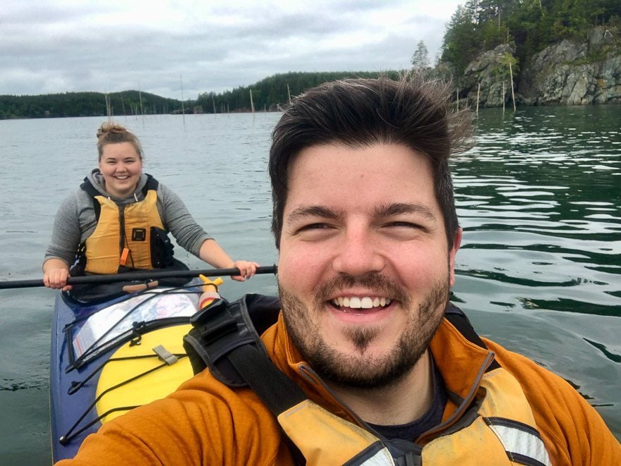 Jen and I enjoying the tandem kayak near the Fundy Isles in New Brunswick