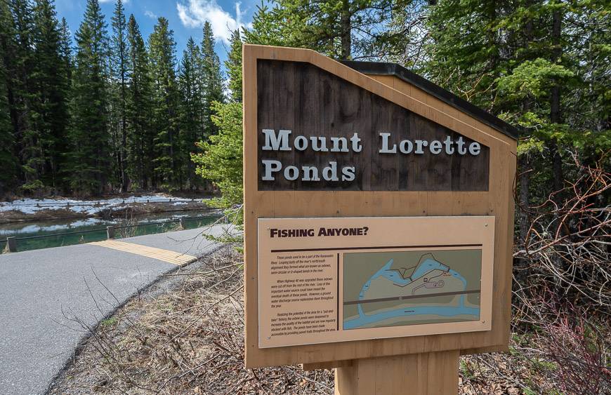 Signage at the ponds about the fishing