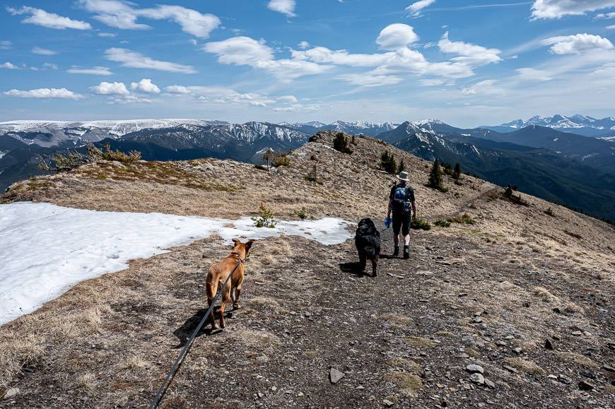 Heading for the cornice- our way down from the ridge