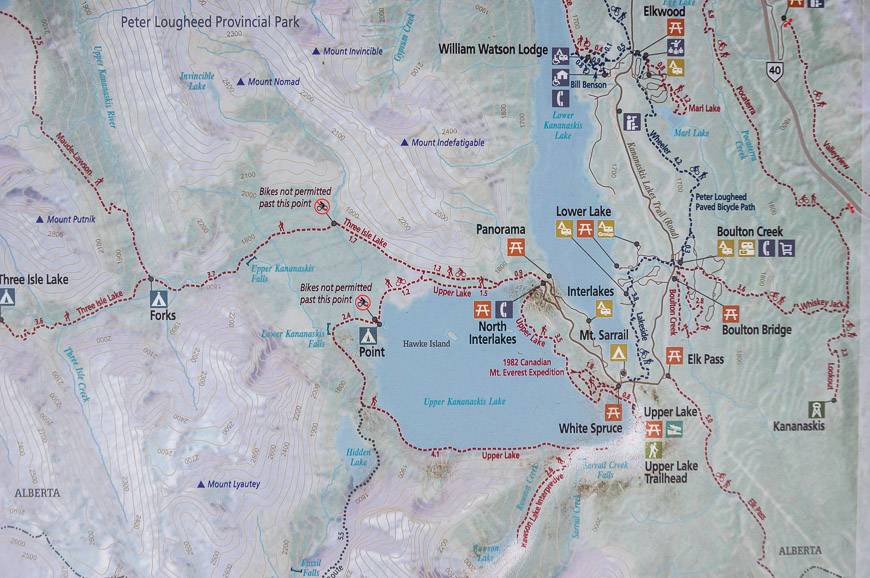 Map showing the Point Campground and the parking areas