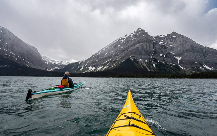 I found the weather to be very changeable kayaking Upper Kananaskis Lake