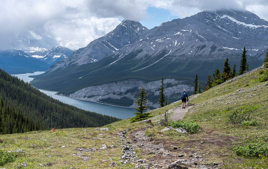 Enjoying grand views of the Spray Lake Reservoir