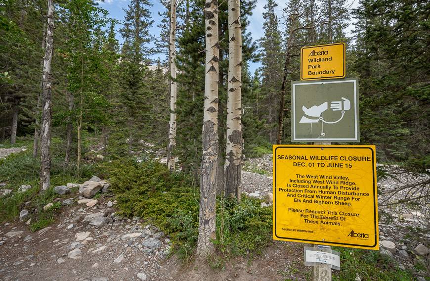 Note that the trail is closed until June 15th when bighorn sheep are lambing