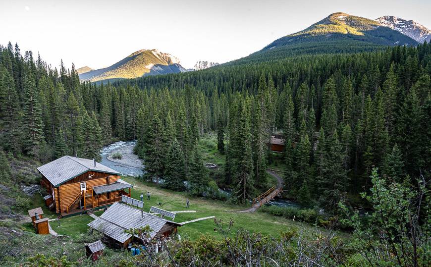 A view of Sundance Lodge from above in summer