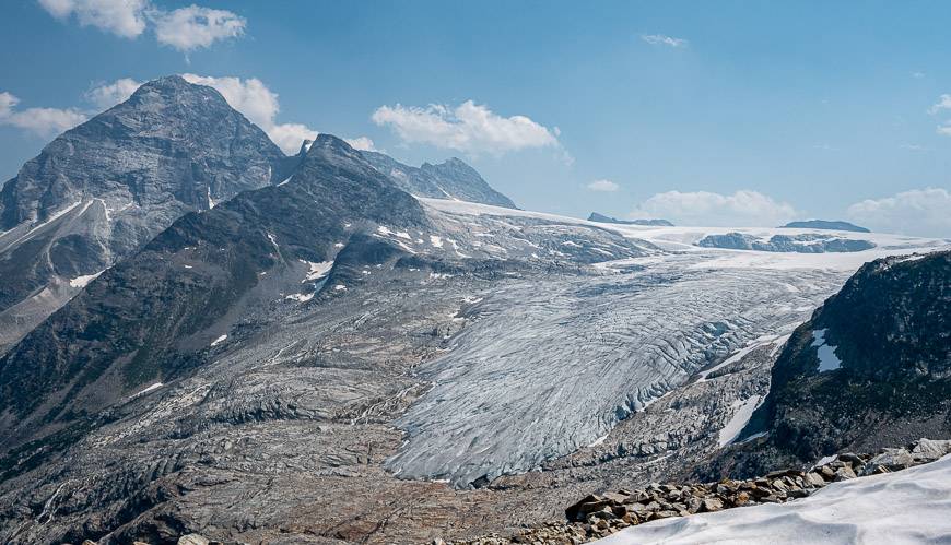 On the Glacier Crest hike you get within spitting distance of the Illecillewaet Glacier