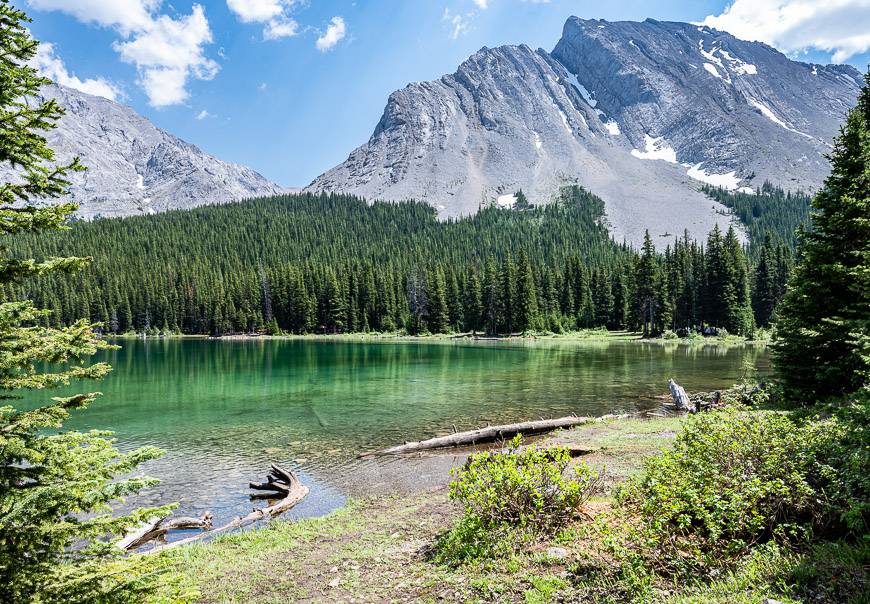 Elbow Lake is a stunning emerald green colour