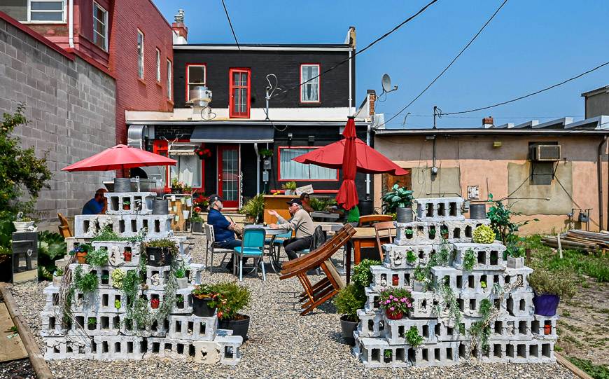 The outdoor patio at Sweetgrass Café, Kneehill County 