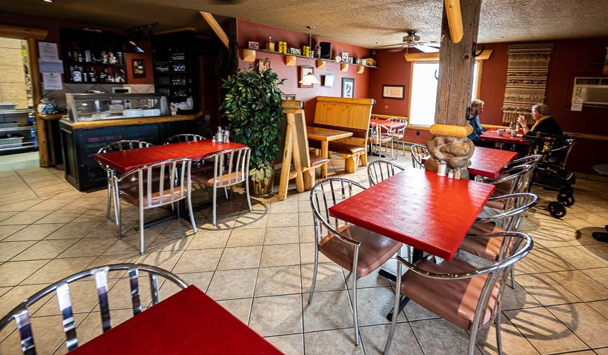 The cheerful interior of the café 