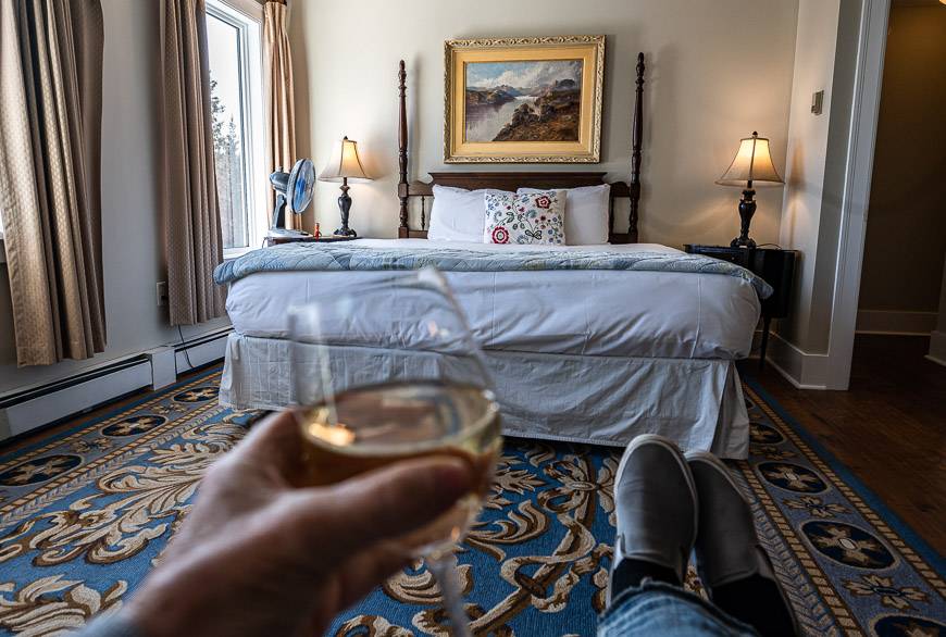 A romantic getaway near Calgary includes a king bed at The Crossing