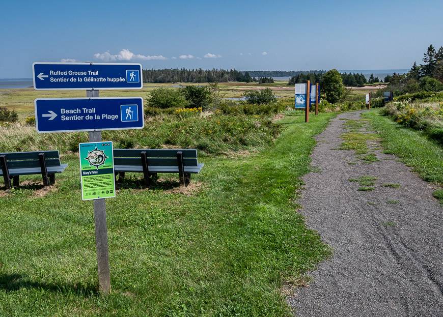 There are a couple of hiking trails at Mary's Point Nature Reserve