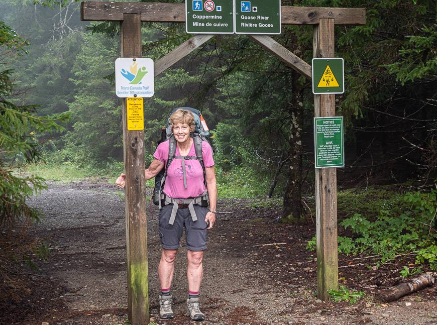 Me at the start of my solo 4-day 54 km Fundy Footpath hike