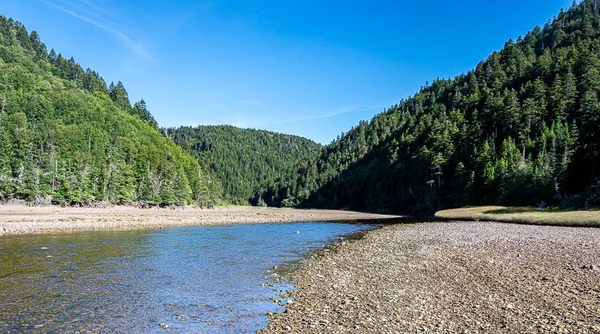 Looking up Goose Creek, in the opposite direction of the Bay of Fundy