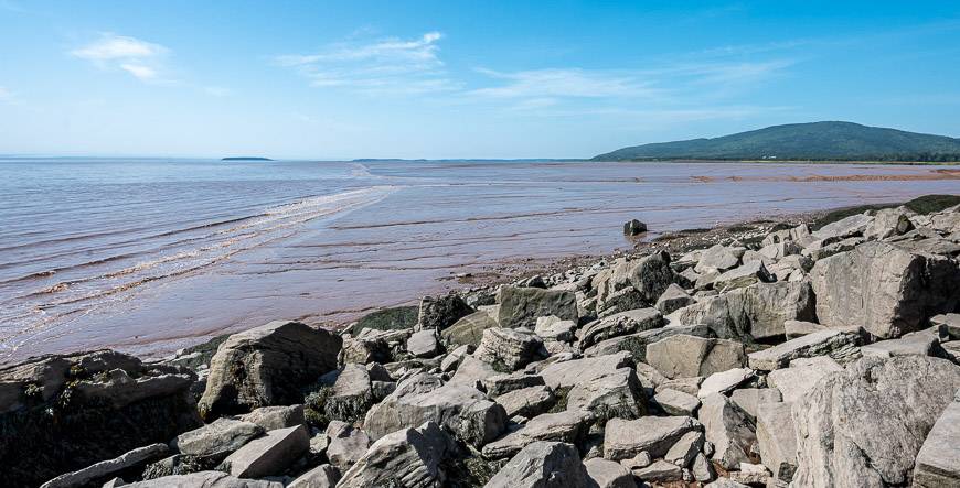 You can walk as far as the rocks overlooking the mud flats
